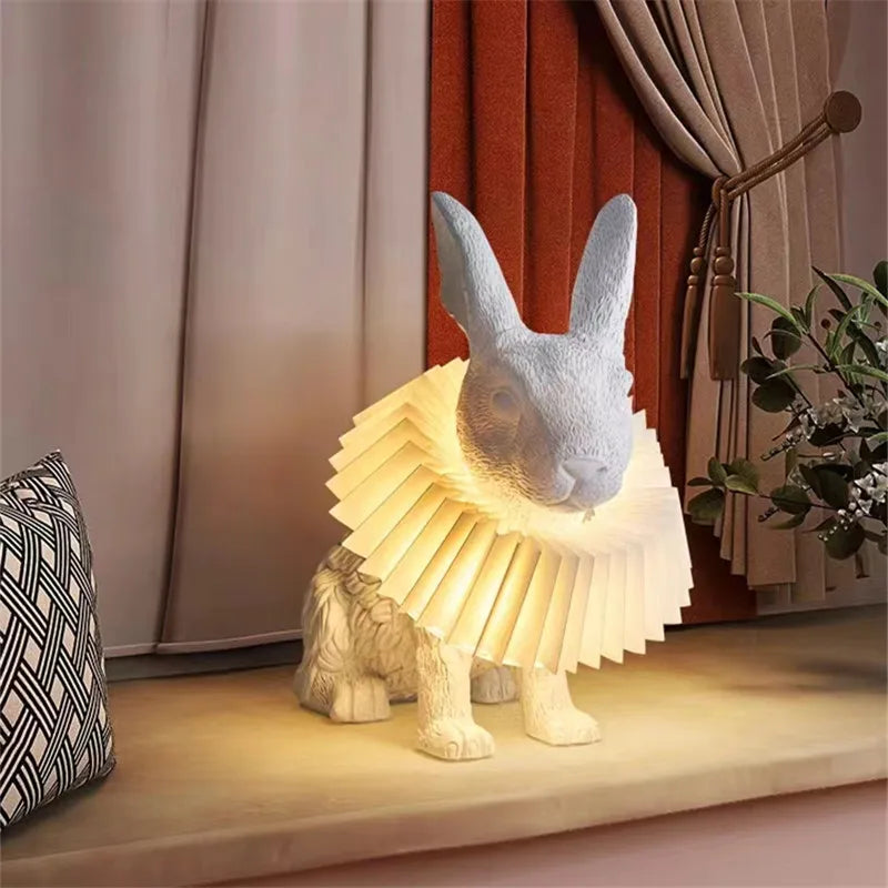 Rabbit Resin Table Lamp for Kids Room Decor