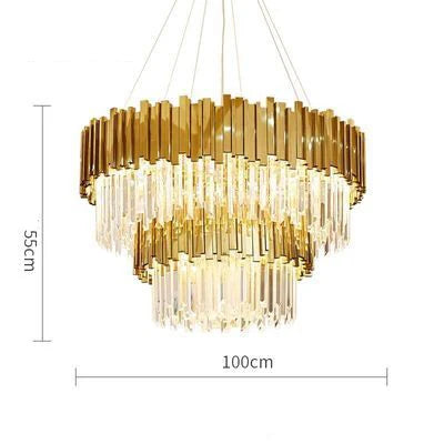 Crystal Oval LED Chandelier Lighting for Dinning Room