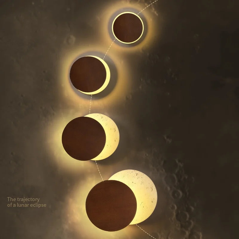Solar Eclipse LED Wall Lamp: Modern Nordic Ambience Bedside Reading Light