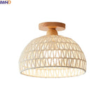 LED Wicker Wood Ceiling Lights Modern Style Hallway Nordic Luminaria