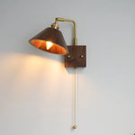Walnut Wood LED Wall Sconce with Pull Chain Switch, Rotating Vanity Mirror Light