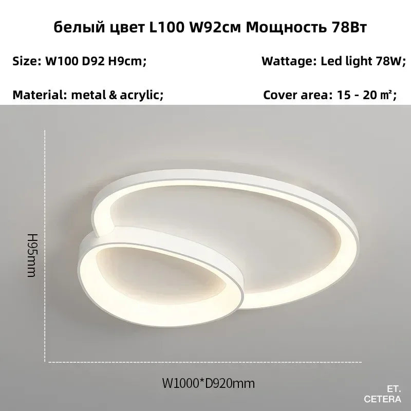 LED Dimmable Ceiling Lamp for Modern Minimalist Home Decor