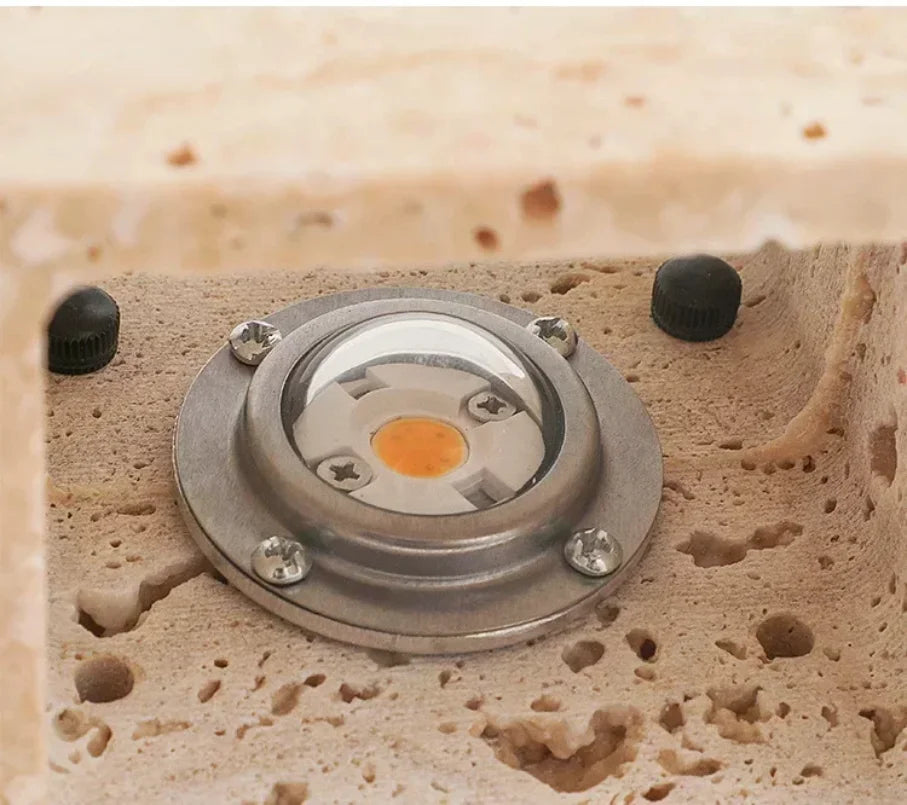 Yellow Travertine Stone Wall Sconce for Indoor/Outdoor Decor & Ambiance