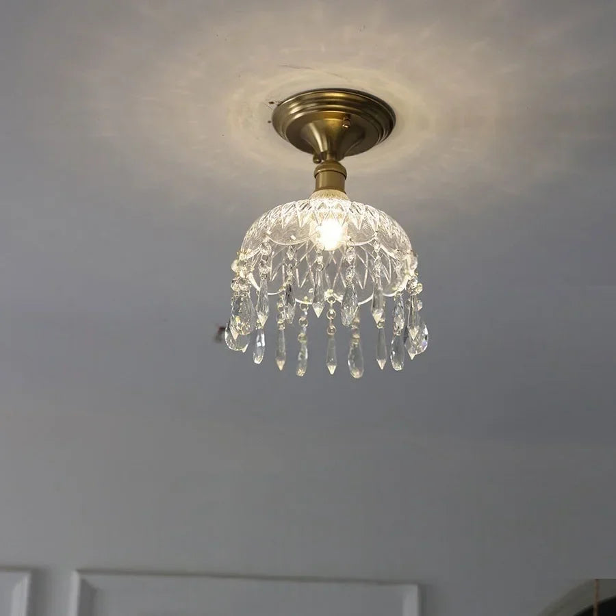 Luxury Crystal Glass LED Ceiling Light for Home Decor