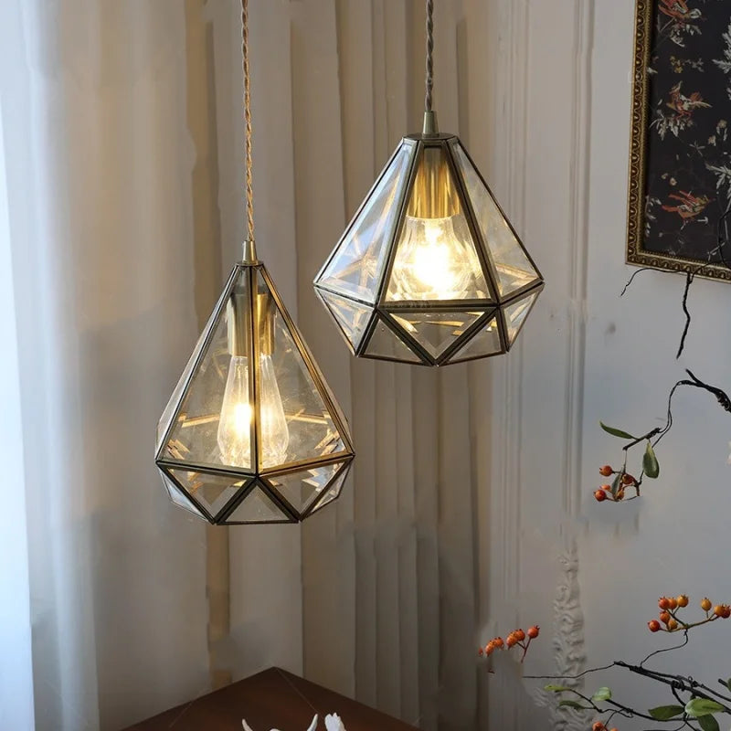 Glass LED Pendant Light Fixture Modern Nordic Hang Lamp for Dining Room