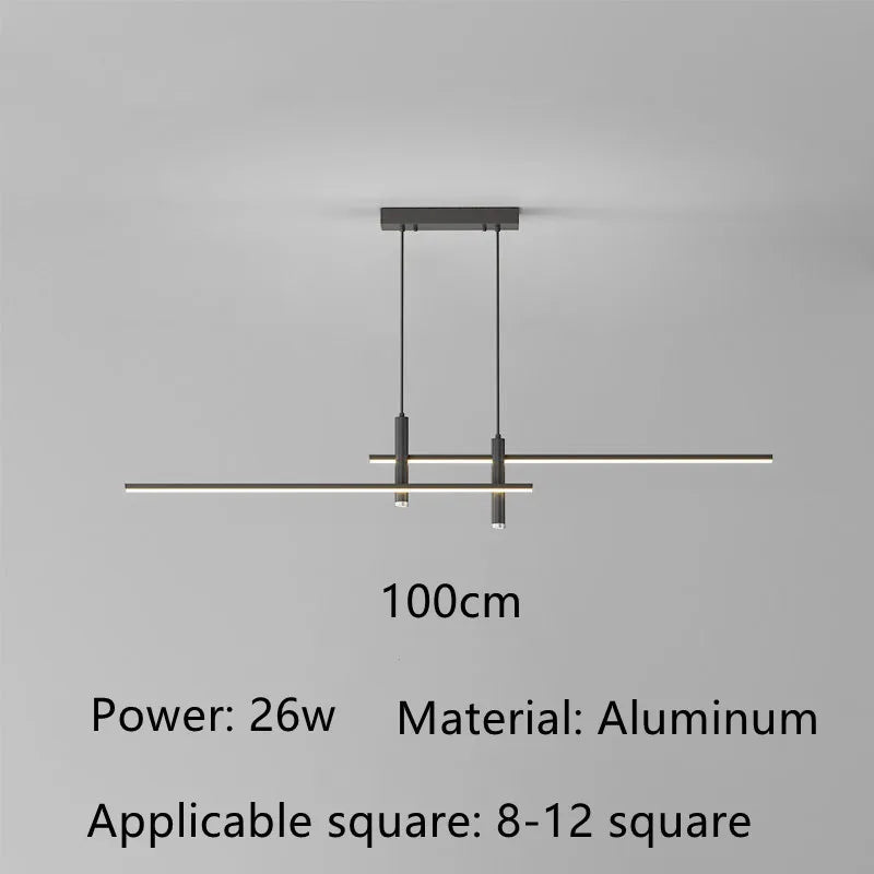 Modern Black Gold LED Pendant Light for Kitchen Dining Chandelier Home Decor