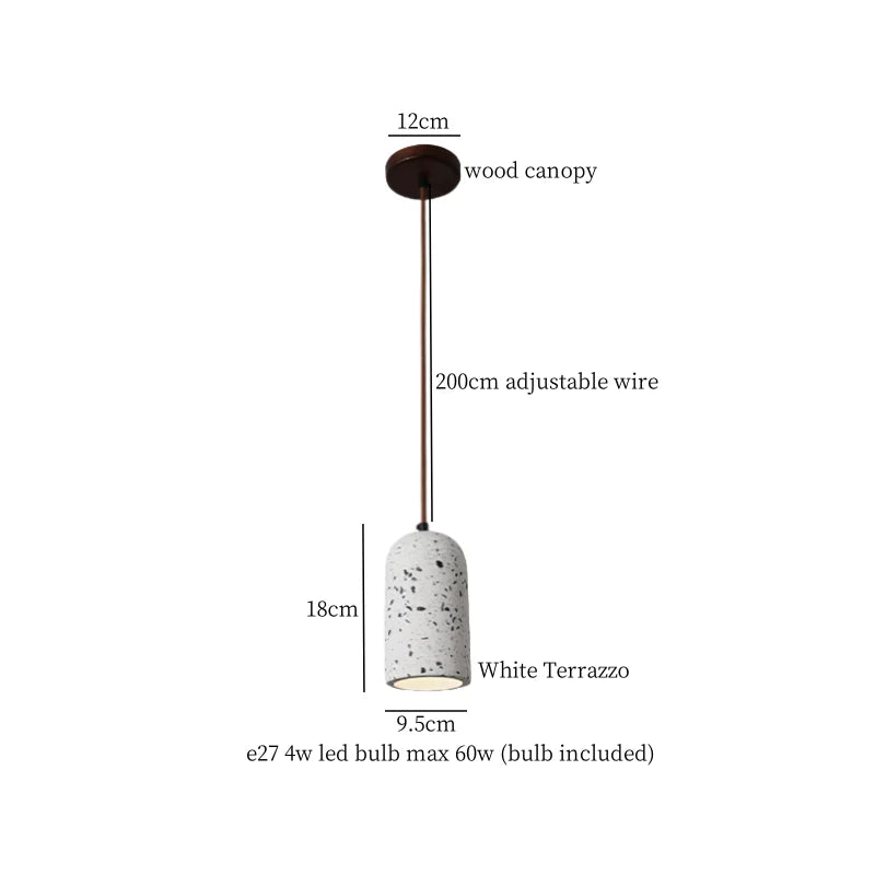 Wabi Sabi LED Pendant Lights Fixture Terrazzo Hanging Lamp Lighting