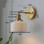 Copper LED Sconce Wall Lamp Pull Chain Switch Nordic Modern Ceramic Mirror Light