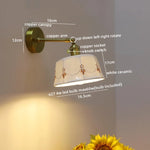 Ceramic Hand-painted LED Wall Light, Pull Chain Switch, Modern Bedside Lamp