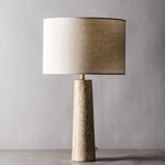 Classic Stone Table Lamp for Bedroom Nightstand and Living Room Decor