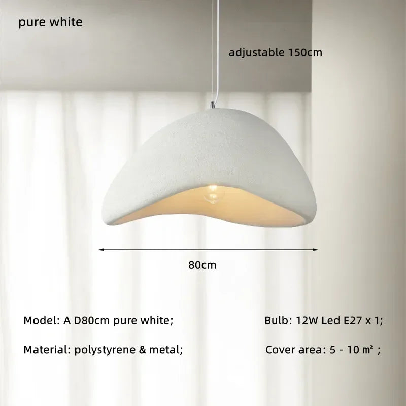 Nordic Wabi Sabi E27 LED Pendant Light for Minimalist Loft Ambiance
