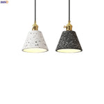 Afralia™ Terrazzo Copper LED Pendant Lamps for Kitchen Loft Bar Living Room