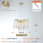 Crystal Tassel Chandelier Luxury Pendant for Home, Living Room, Dining Room, Hotel Hall