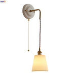 Afralia™ Adjustable LED Wall Sconce Lamp Stripe Ceramic Copper Mirror Bedside