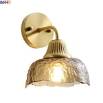 Copper Glass LED Wall Lamp Japanese Style Home Decor Fixture