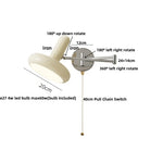 Rotatable Nordic LED Wall Sconce Pull Chain Switch Stair Light - Indoor Restaurant Bedroom Porch