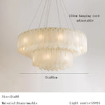 Marble Pendant Chandelier: Spanish Natural Marble Ceiling Lighting for Living Room