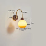 LED Wall Sconce Pull Chain Switch Modern Stair Lights Glass Wood