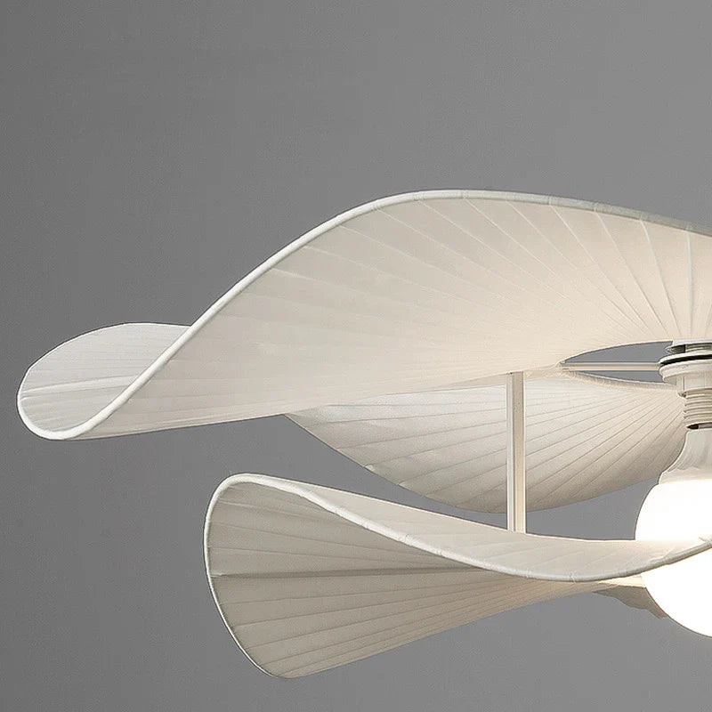 Pleated Fabric Pendant Lights E27 White Chandelier - Nordic 2 Layer Design