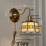 Afralia™ Blue Glass Copper LED Wall Light Fixture Stair Bar Restaurant Bedroom E27