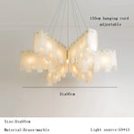 Marble Pendant Chandelier: Spanish Natural Marble Ceiling Lighting for Living Room