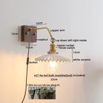 Amber Glass LED Wall Lamp for Modern Nordic Home Decor