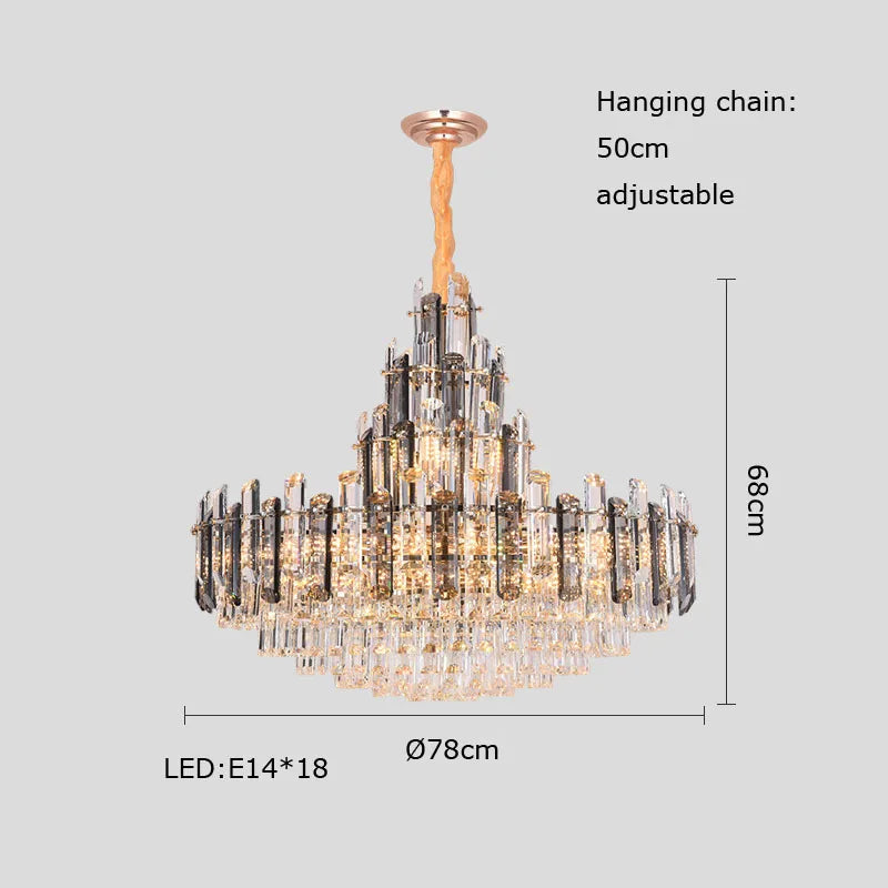 Oval Crystal Chandelier Lighting for Dinning Room
