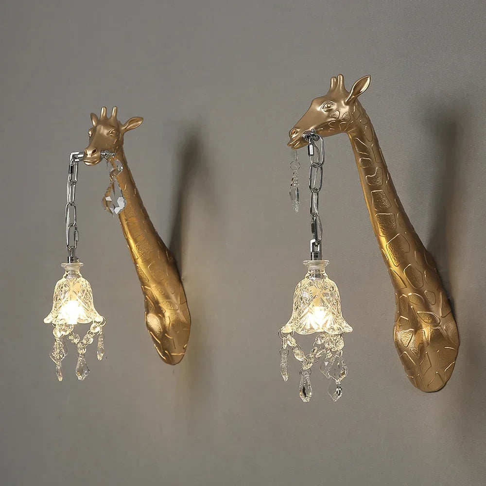 Giraffe Resin Wall Lamp Sconce Light for Bedside & Living Room Decor
