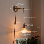 LED Copper Wall Light for Bathroom Mirror and Hallway - Glass Luminaria De Parede