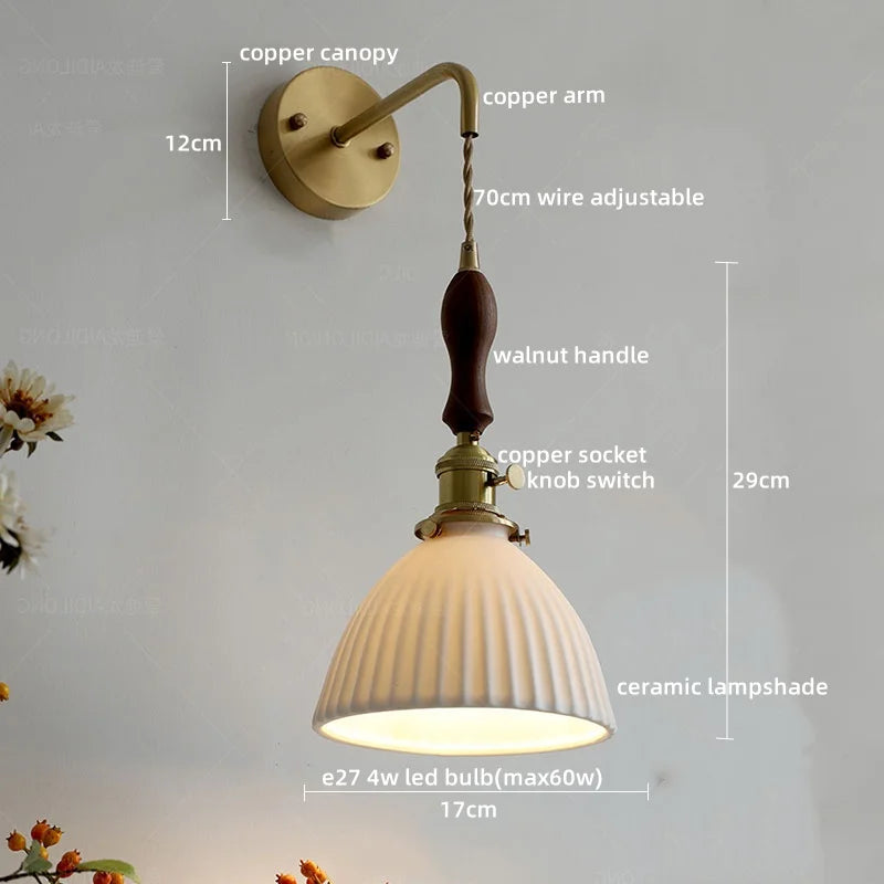 Copper Ceramic LED Wall Lamps - Nordic Modern Design