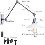 White Glass Swing Arm LED Wall Sconce for Industrial Loft, Coffee, Hallway