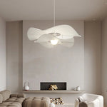 Pleated Fabric Pendant Lights E27 White Chandelier - Nordic 2 Layer Design