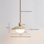 Afralia™ Vintage Wabi Sabi LED Pendant Lights Wood Yellow Travertine Hanging Lamp