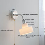 White Ceramic LED Wall Lights Adjustable Modern Bedside Lamp