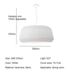 Pleated Fabric LED Pendant Lights - Minimalist Nordic Chandelier for Living Room