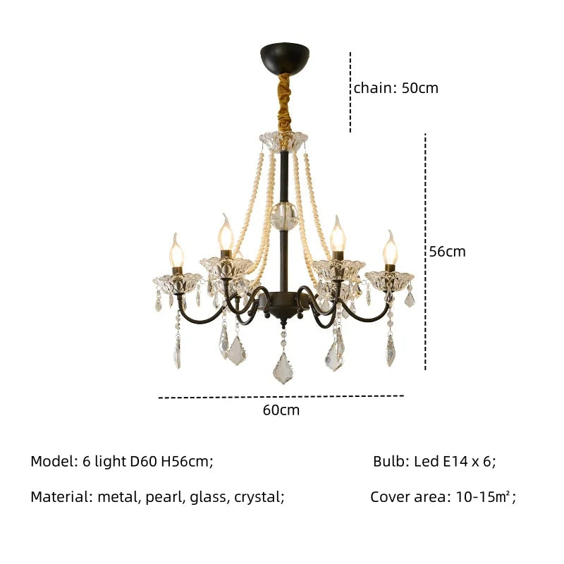 Crystal LED Chandelier Living Room Luxury Lighting E14 Pendant Lamparas