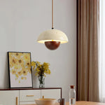 Wabi Sabi Cement LED Pendant Lamps: Minimalist Nordic Hanging Light for Bedroom, Living, Dining Room