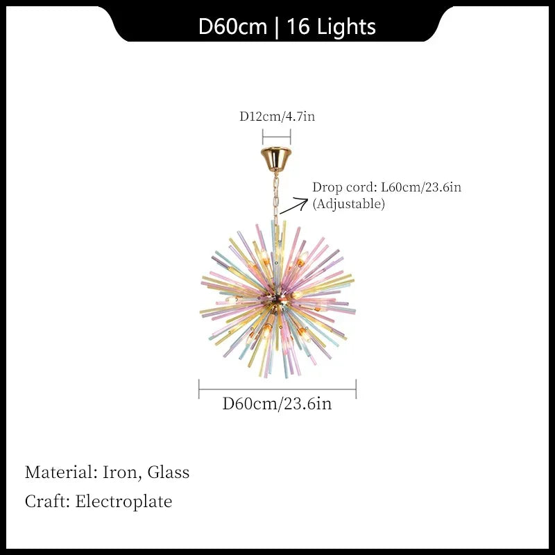 Dandelion Chandelier: Colorful LED Pendant Lamp, Modern and Personalized Fashion