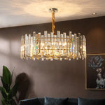 Crystal Round Chandelier Gold LED Modern Lustres for Living Room