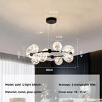 Nordic Glass Globe Pendant Lights Chandelier with 3 Changeable LED Lights