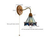 Butterfly Glass LED Wall Light with Copper Arm for Home Decor.