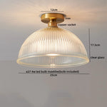 Glass Copper LED Ceiling Light - Simple Art Decorative Chandelier