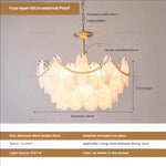 French Chandelier Garden Light with K9 Crystal | Elegant Pearl Shell Design