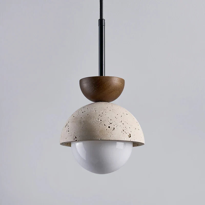 Afralia Yellow Travertine LED Pendant Lights for Kitchen Island Bedroom Dining Table