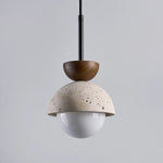 Afralia Yellow Travertine LED Pendant Lights for Kitchen Island Bedroom Dining Table