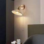 Ceramic Canopy LED Wall Sconce Modern Bedroom Light Fixture