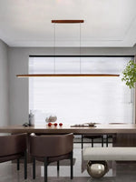 White Pine Black Walnut Wood LED Pendant Light Chandelier for Dinning Room