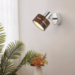 Afralia™ Wood LED Wall Lights Living Room Sofa Loft Mirror Bedside Lamp