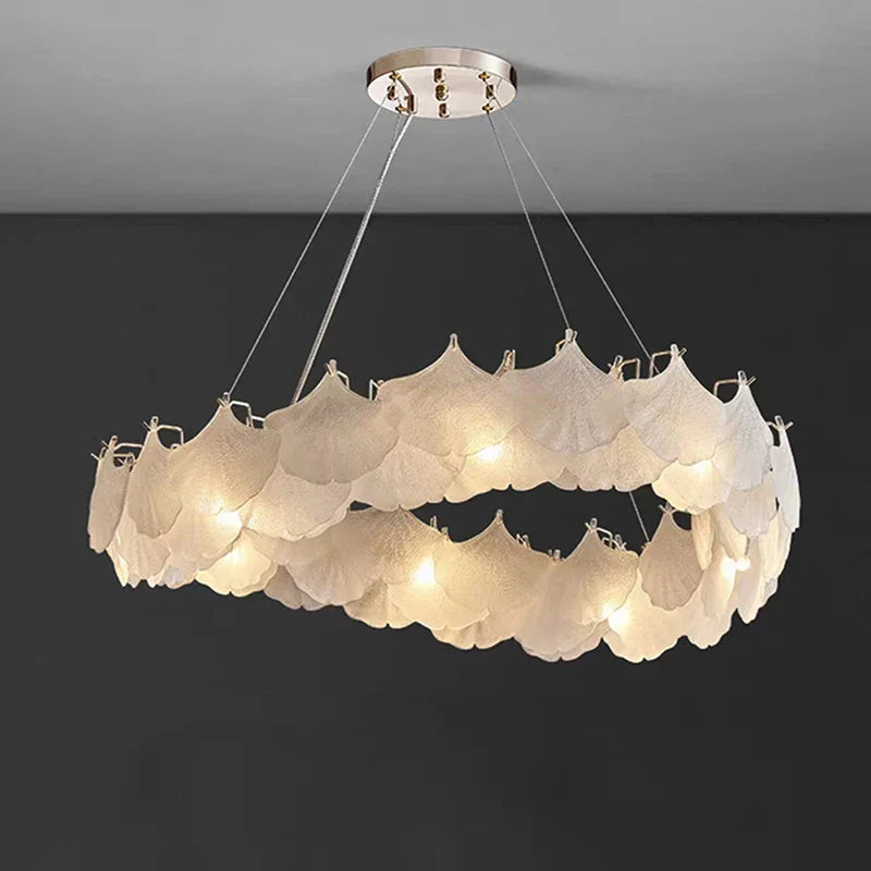 Maple Glass Chandelier Pendant Light Fixture for Living Room Bedroom