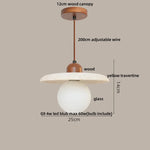 Afralia™ Nordic LED Glass & Wood Pendant Lamp in White & Yellow